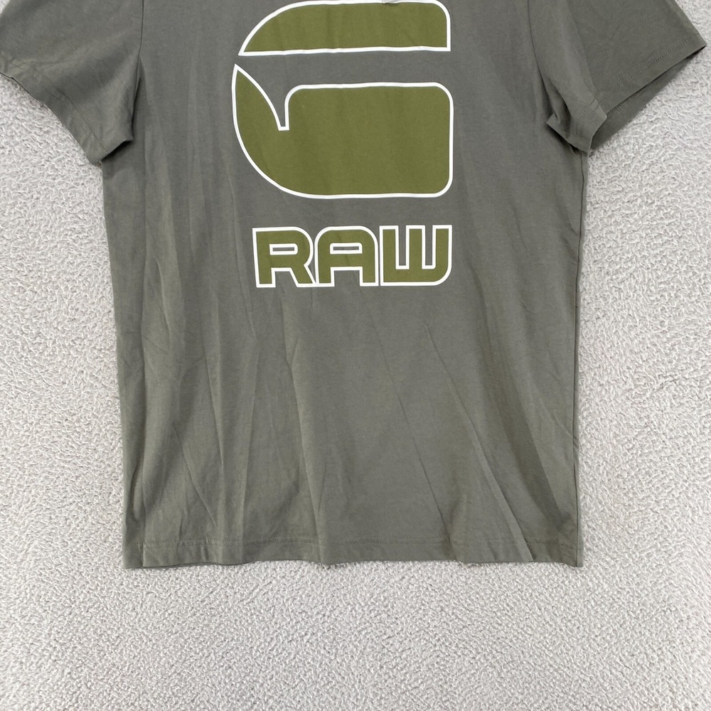 G-Star Shirt Mens Medium Short Sleeve G Raw Big Logo Green Cotton Blend Daplin - Picture 3 of 12